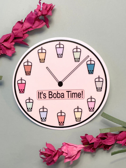 It's Boba Time! - White Trim [Sticker]